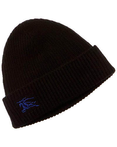 Burberry Ribbed Cashmere Beanie In Black