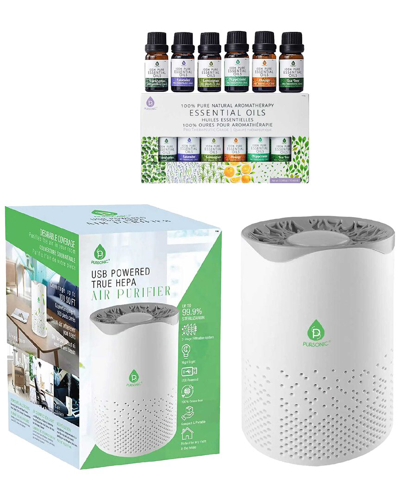 Pursonic Air Purifier With 6 Premium Essential Oils In White