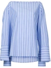 DION LEE cross placket shirt,A5054P17BLUESTRIPE11833630