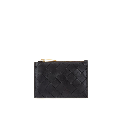 Bottega Veneta Leather Keyring In Black