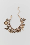 URBAN OUTFITTERS SUN AND MOON CHARM BRACELET IN GOLD, WOMEN'S AT URBAN OUTFITTERS