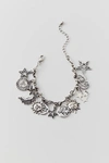 Urban Outfitters Sun And Moon Charm Bracelet In Silver, Women's At