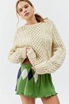URBAN RENEWAL REMADE LETTUCE EDGE ARYLE SWEATER MINI SKIRT IN BLUE, WOMEN'S AT URBAN OUTFITTERS