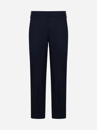 Pt Torino New York Cotton Trousers In Navy