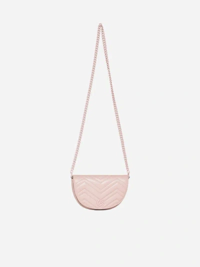 Gucci Gg Marmont Leather Mini Bag In Perf.pink