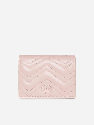 Gucci Gg Marmont Quilted Leather Wallet In Perfect Pink