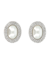 ALESSANDRA RICH ALESSANDRA RICH OVAL WITH PEARL EARRINGS
