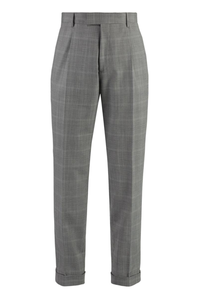 Hugo Boss Prince Of Wales Checked Trousers In Multicolor