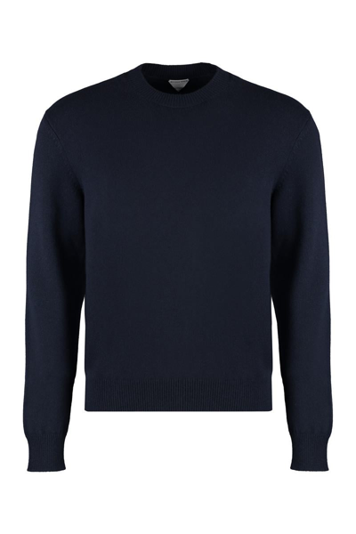 Brunello Cucinelli Crew-neck Wool Jumper In Blue