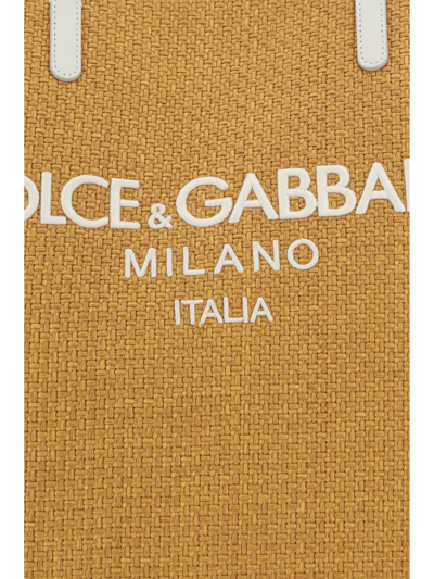 Dolce & Gabbana Shopping Shoulder Bag In Miele/latte