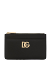 Dolce & Gabbana Dg Zippered Cardholder In Black