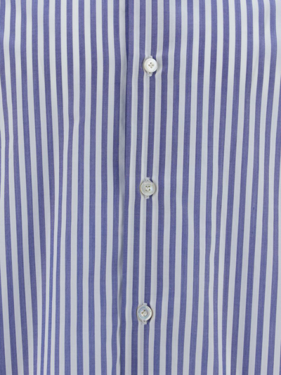 Finamore Shirts In Riga Larga Bianco/blue