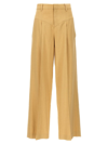 Isabel Marant High Waist Pleated Wide Leg Trousers In Beige