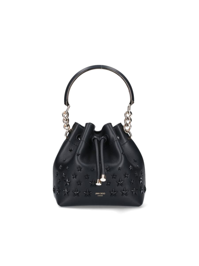 Jimmy Choo Bon Bon Small Leather Bucket Bag In Black