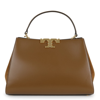 Tory Burch Eleanor Calf Leather Satchel Bag In Moose