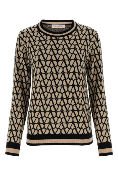 Valentino Toile Iconographe Jumper In Wool And Jacquard In Multi