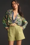 By Anthropologie Relaxed Buttondown Blouse In Green