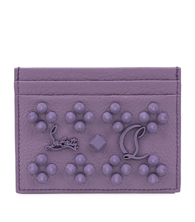 Christian Louboutin Kios Leather Card Holder In Purple