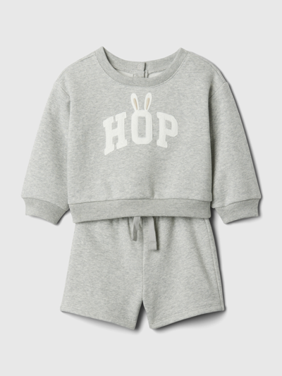 Gap Kids' Baby Sweatshirt Outfit Set In Light Grey