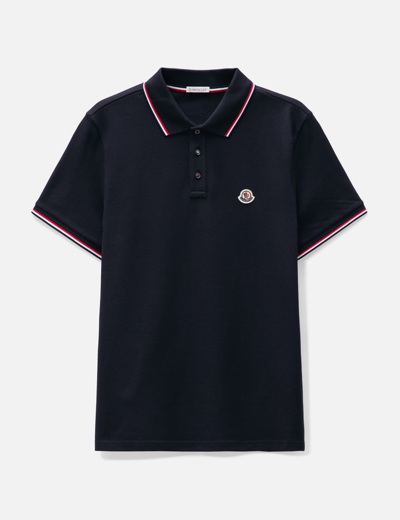Moncler Logo Polo Shirt In Navy