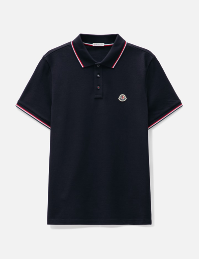 Moncler Logo Polo Shirt In Blue