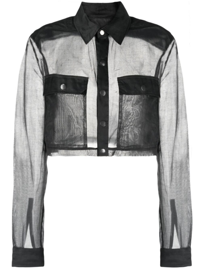 RICK OWENS CROPPED OUTERSHIRT