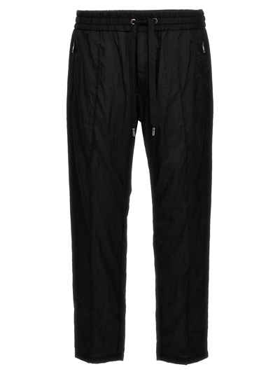 Dolce & Gabbana Light Nylon Joggers Pants In Black