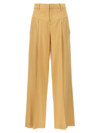 Isabel Marant High Waist Pleated Wide Leg Trousers In Beige