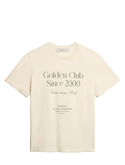 Golden Goose T-shirts And Polos In Heritage White/green