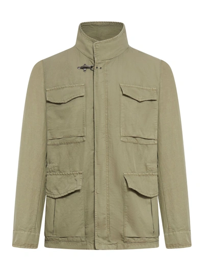 Fay Archive Garment-dyed Field Jacket In Green