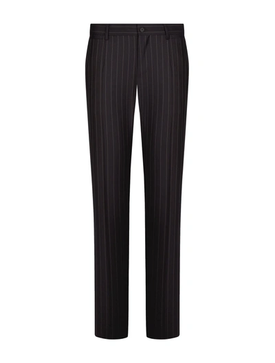 Dolce & Gabbana Pinstripe-pattern Tailored Trousers In Multicolour
