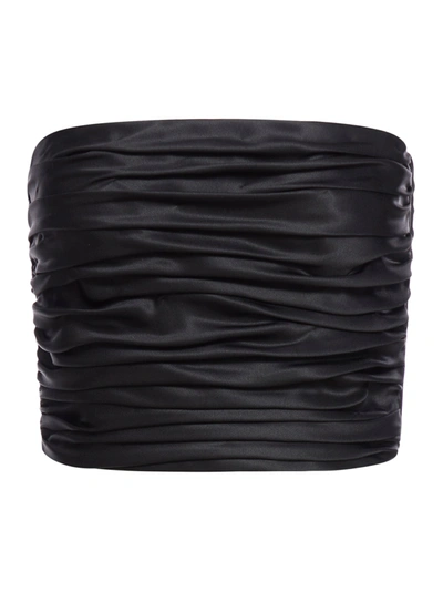 Giorgio Armani Women's Strapless Gathered Silk Top In Black