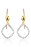 Monica Vinader Gold Plated Vermeil Silver Riva Kite Diamond Earrings In Gold