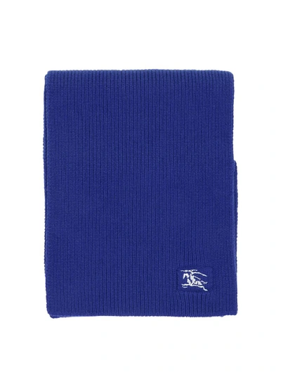 Burberry Ribbed Cashmere Scarf In Blue