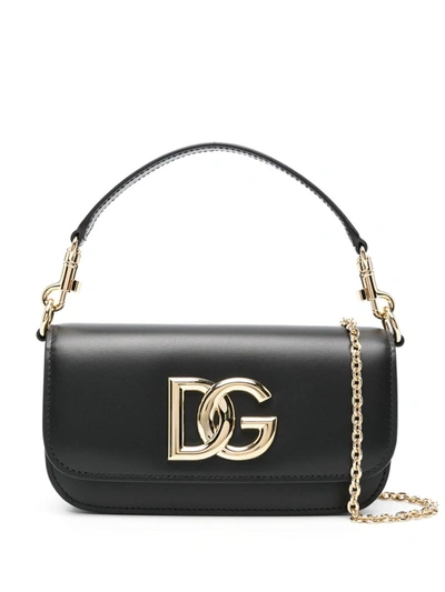 Dolce & Gabbana Shoulder Bag With Dg Plaque In Black