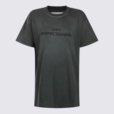 Maison Margiela Black Cotton Reverse T-shirt In Washed Black