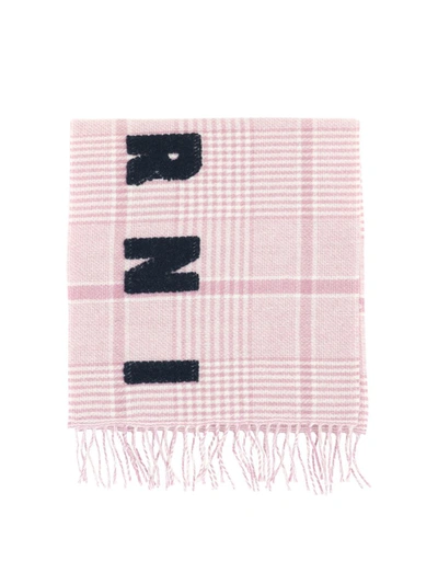 Marni Prince Of Wales Scarf In Pink