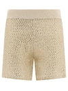 PESERICO PESERICO OPENWORK LAMÈ SHORTS