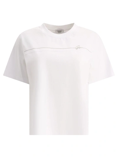 Peserico T-shirt With Bright Detail In White