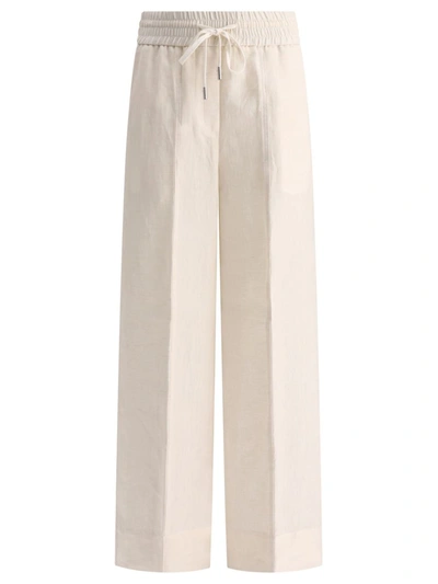 Peserico Drawstring Wide-leg Trousers In White