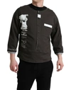 Dolce & Gabbana Dark Gray Cotton Button Down Pullover Sweater