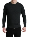 Dolce & Gabbana Dark Gray Wool Crew Neck Pullover Sweater