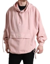 DOLCE & GABBANA PINK COTTON HOODED POCKETS PULLOVER SWEATER