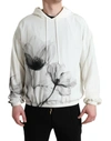DOLCE & GABBANA WHITE FLORAL PRINT HOODED PULLOVER SWEATER