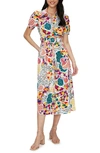 DIANE VON FURSTENBERG PADDY FLORAL STRETCH COTTON MIDI SHIRTDRESS