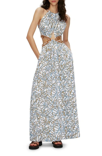 Diane Von Furstenberg Elizabeth Cutout Maxi Dress In Twig Forest