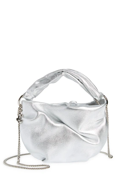 Jimmy Choo Bonny Metallic-effect Tote Bag In Silver