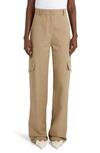 VALENTINO WIDE LEG STRETCH COTTON CARGO PANTS