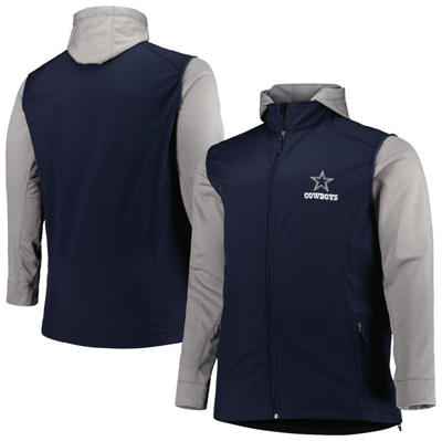 Dunbrooke Navy/gray Dallas Cowboys Big & Tall Alpha Full-zip Hoodie Jacket