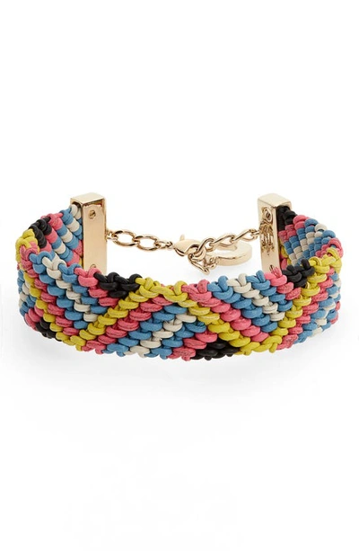 Chloé Kyn Woven Lambskin Leather Bracelet In Multi